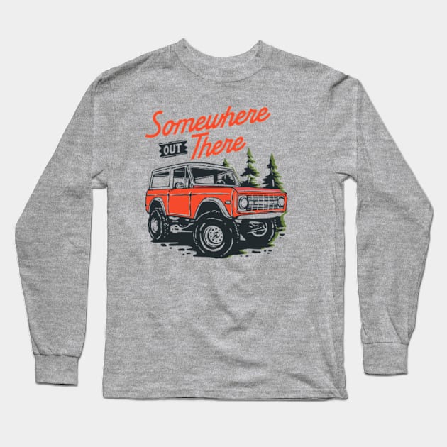 Out door adventure jeep Long Sleeve T-Shirt by myvintagespace